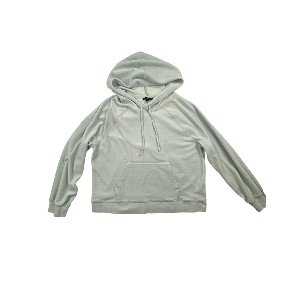 J.Crew Women's Pale Blue Velour Raglan Pullover Hoodie